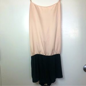 Victoria's Secret Pink and Black Romper Pajamas Cross Back Size Large